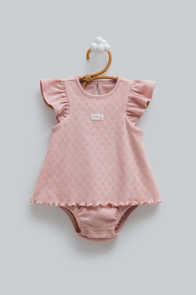 Caramell Hello Girl Ruffled Detailed Romper Dusty Rose
