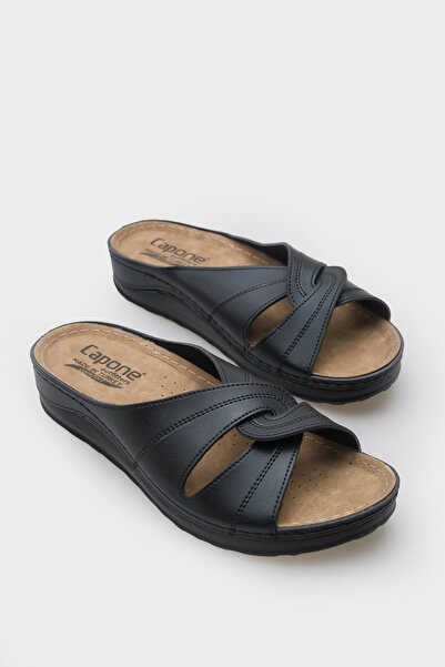 Capone Outfitters Anatomisch weiche, bequeme Mutterhausschuhe mit Keilabsatz