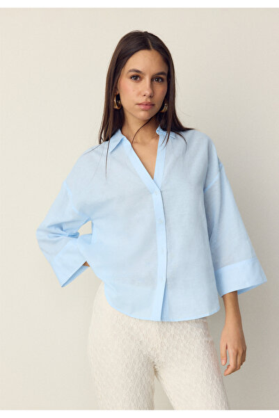 Stradivarius Rustic kimono sleeve shirt
