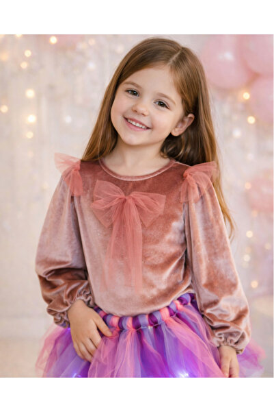 fustite cu luminite Ροζ Μπλούζα Πριγκίπισσας με Λάμψεις - 7-9 ετών (122-134 εκ.)