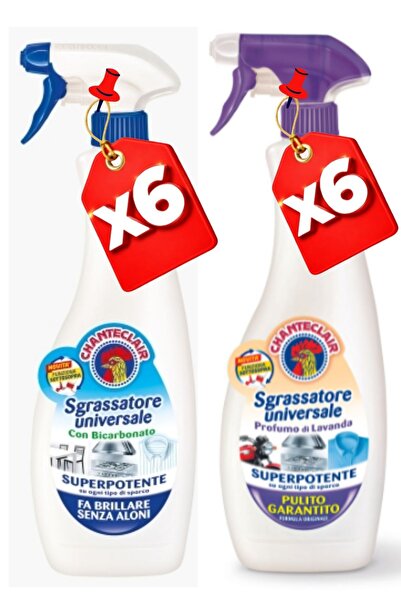 chante clair Universal degreaser, Lavender, 600 ml x6 + Bicarbonate 600 ml x6