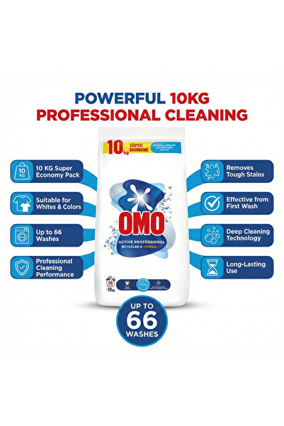 Omo Detergent de rufe praf activ pentru rufe albe și colorate 10 kg