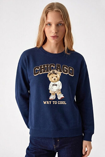 COMBİNE MİCHAİL Ženska majica sa printom čikaških medveda, tamnoplava