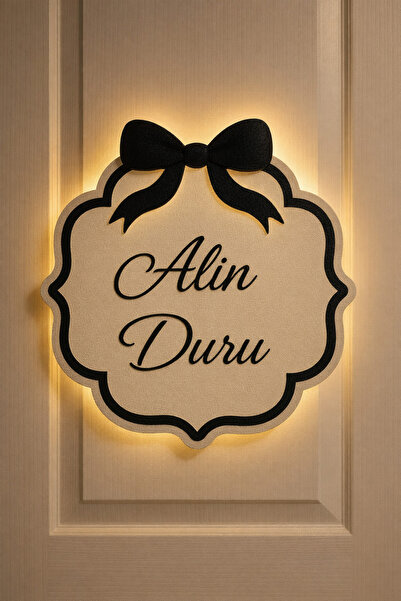 metora FİYONK Kişiye Özel LED’li Çocuk Odası Kapı Süsü Gün Işığı Ahşap İsimli...