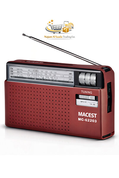 Generic مكبر صوت لاسلكي قابل لإعادة الشحن من MACEST بتقنية بلوتوث، مزود برادي...