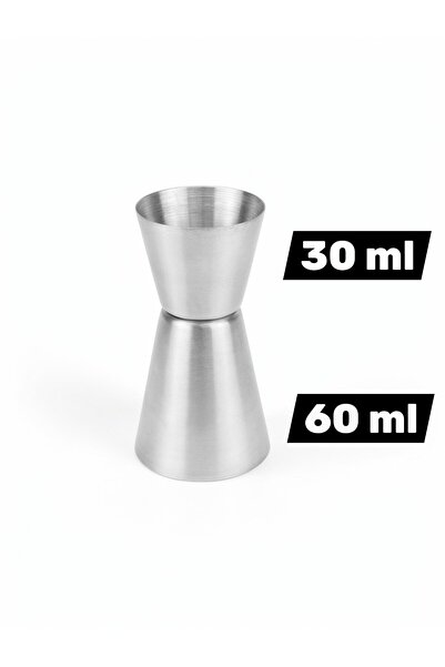 HEDİYE FİKRİ ميزان كوكتيل من الفولاذ المقاوم للصدأ سعة 30/60 مل - جيجر احترافي