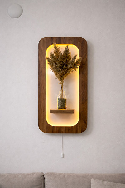 OsalionDesignn Loft Işık Rafı – Modern LED Aydınlatmalı Duvar Rafı