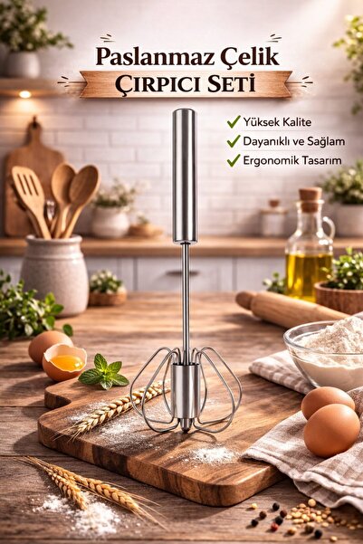 GLOW LUXE Bas Çek Mekanizmalı Pratik El Mikseri Çelik