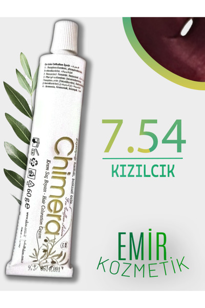 CHİMERA Yarı Bitkisel Saç Boyası No 7.54 Kızılcık 60ml