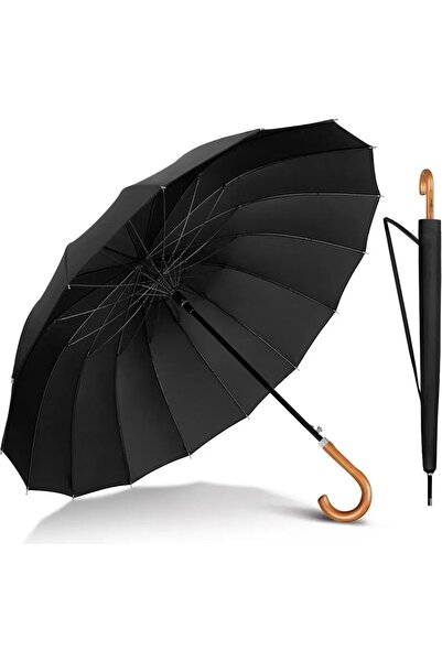 Genel Markalar Protokol Şemsiyesi Business Umbrella Black Özel İşlenmiş Ağaç ...