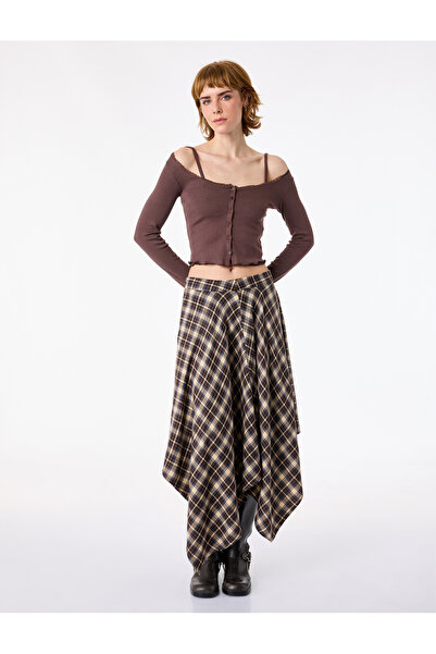 Koton Düğmeli Uzun Kollu U Yaka Katmanlı Modal Karışımlı Slim Fit Hırka