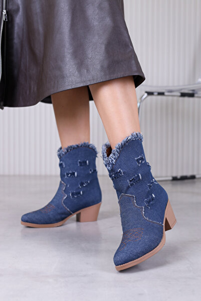 Stil Durağı st149 model 5 cm topuklu western kısa bot çizme KOT