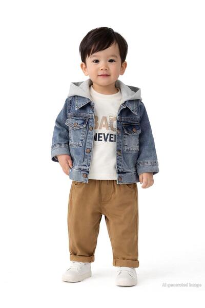 Concept. طقم كونسبت كوت مكون من 3 قطع مع سترة بقلنسوة للأطفال من 6-18 شهرًا -...