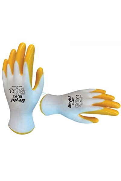 Beybi Eldiven PN7 ,(El-K7) Beyaz Sarı No:9 Large