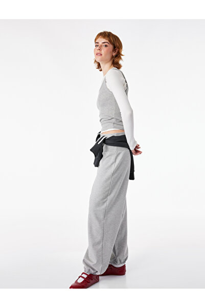 Koton Comfortable Fit Modal Blend Ribbed Jogger Sweatpants