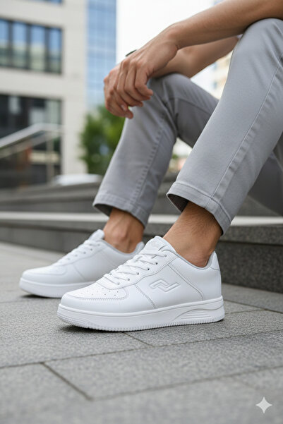 Jump Men's Women's Unisex White Sneaker Sports Shoes