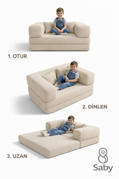 SABY Premium 140x70 cm Modüler Çocuk ve Genç Koltuğu – Yatak Olabilen Sünger ...