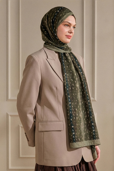 Wega Moda Fawn Deer Patterned Cotton Cashmere Hijab Shawl – Women's Shawl