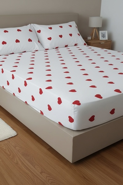 Gasel Home بدلة شتوية مطاطية للزوجين من القطن على شكل قلب