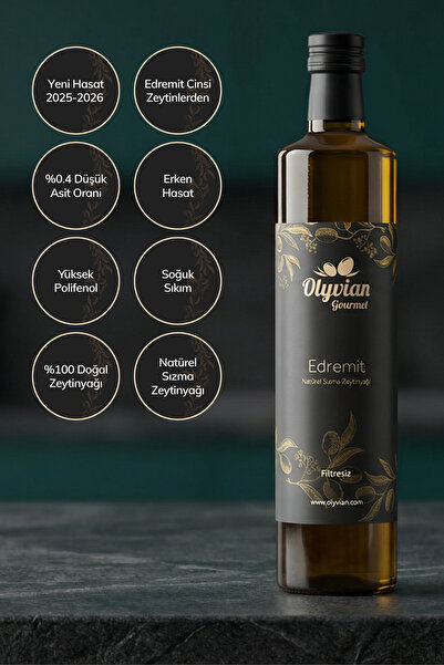 Olyvian Gourmet Edremit Cinsi Zeytinler 750 ml Erken Hasat Soğuk Sıkım Doğal ...