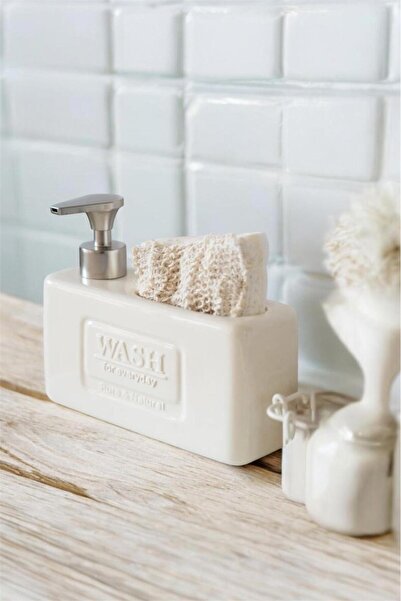 GLAMZE Sueza Tezgah Üstü Sünger Hazneli Sıvı Sabunluk 750ml