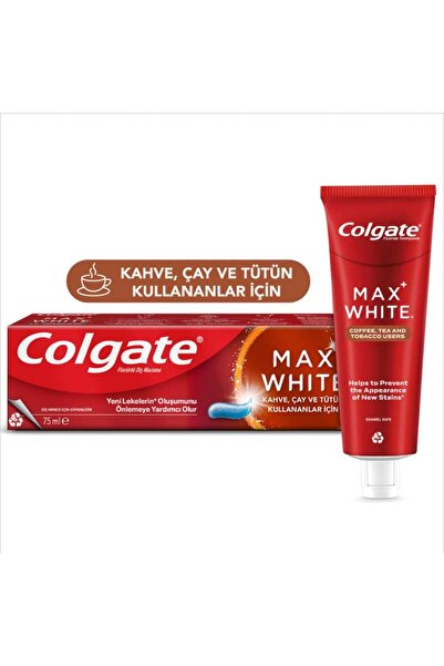 Colgate Max Whıte Çay Kahve Sigara kullananlar için diş macunu 75 ml