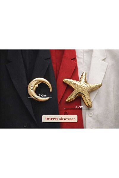 İMREN AKSESUAR Set de nasturi de culoare aurie de dimensiuni mari (palton, ja...