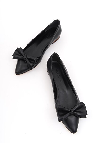 DURUNUN BUTİĞİ Наом Черни балерини с двойна панделка, нисък ток (1,5 см) и за...