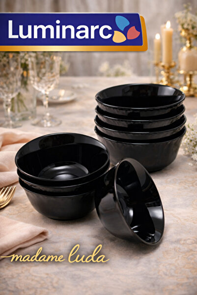 Luminarc Carine Temperli Siyah 12 Cm-6 Adet (ÇORBA-SALATA-DONDURMA-SÜTLÜ TATL...