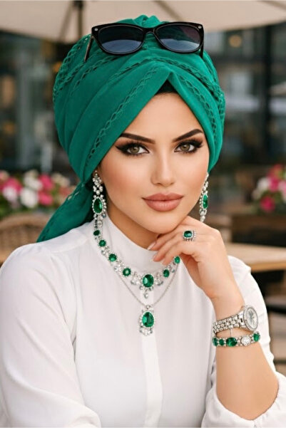 Aişe tesettür الربيع الأخضر شبكة مشبك بونيه