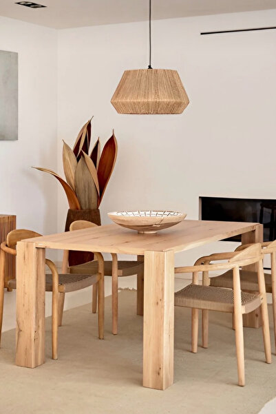 afralya home Handmade Hasır Jüt Avize Bohem İskandinav Rustik Avize Tekli Sarkıt