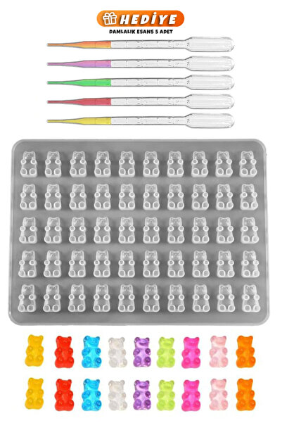 Getshopmini Epoksi Çoklu Jelibon Kalıbı Haribo Kalıbı Silikon 1.8x1cm