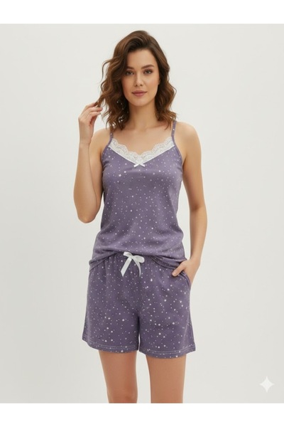 aryam butik Γυναικείο σορτς με σχοινί Milan υφασμάτινο σετ πιτζάμες νέας σεζόν