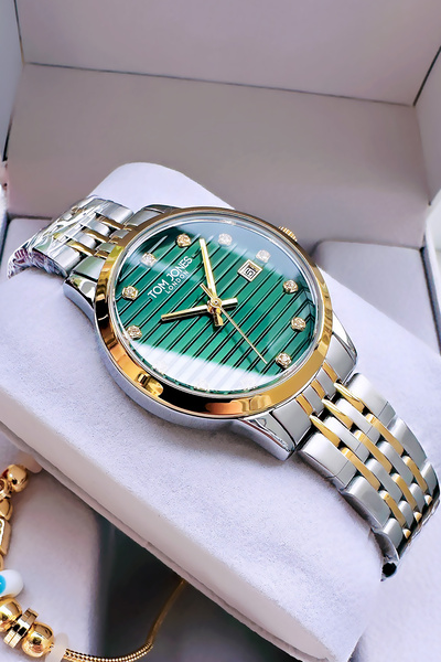 Tom Jones Oriijinal Hediyelik Kadın Kol Saati Gold-Gümüş Renk Çelik Kordon 3 ...