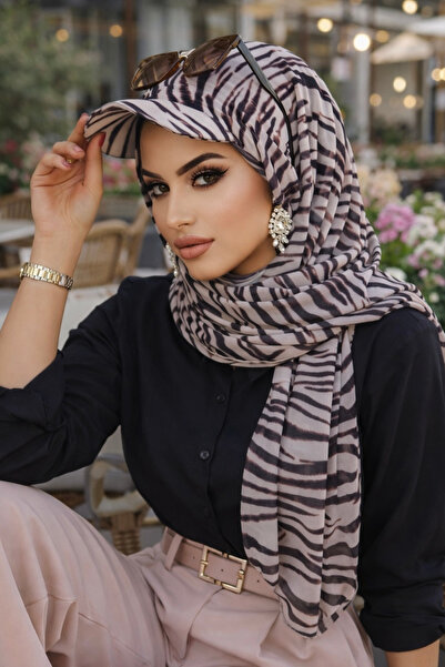 Aişe tesettür Kapa sa zebrastim uzorkom, bandana, šal