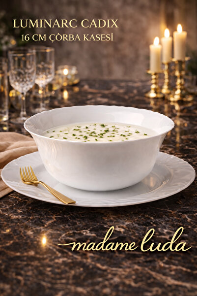 Luminarc Arcopal Cadix 16 cm White Soup Bowl - 6 Pieces, Madame Luda Stores