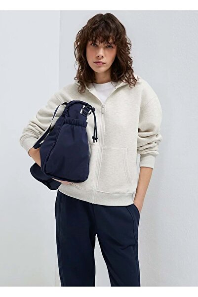 Mavi M1S10532 Logo Embroidery Detailed Hooded Women's Sweatshirt Beige