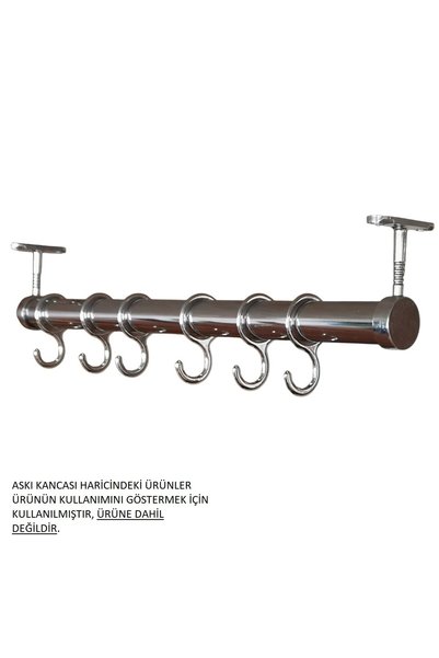 Adilon Askı Borusu Kancası Krom 6'lı