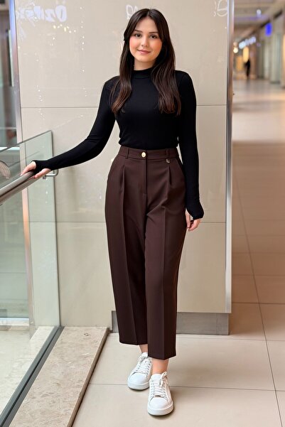 sentez giyim Sentez Roma Arkası Lastikli Pileli Pantolon