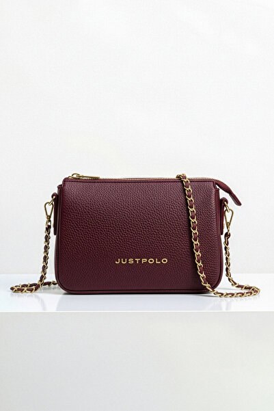 Just Polo حقيبة يد وكتف نسائية بحزام طويل وسلسلة مكونة من 3 أقسام مع إكسسوارا...