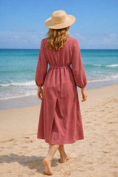 SCOPİ Original 100% Cotton Shile Cloth Premium Special Series Sea Yoga and Daily Stylish Kimono Beach Dress Women