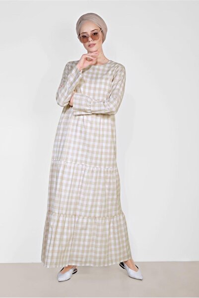 Alvina Cotton Plaid Patterned Dress 4333