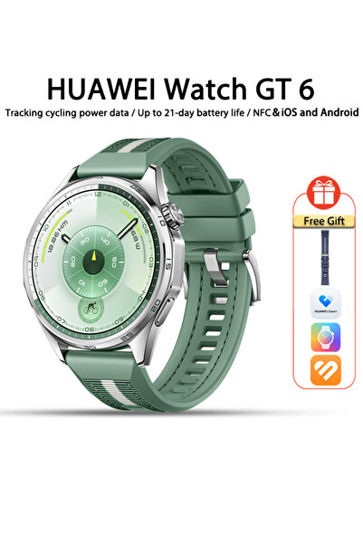 Huawei ساعة WATCH GT 6 الذكية، شاشة 1.47 بوصة، عمر بطارية يصل إلى 21 يومًا، م...