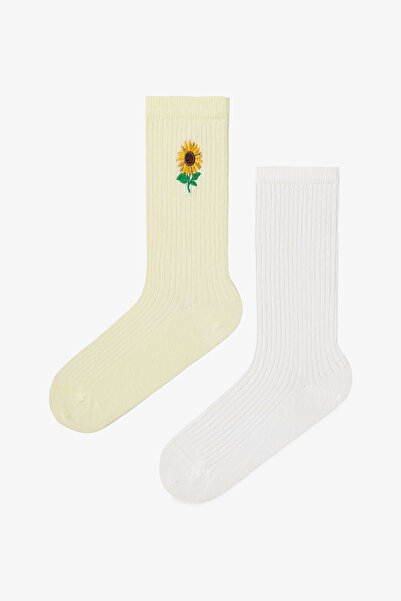 Penti Sarı - Multi Yellow Daisy 2'li Soket Çorap