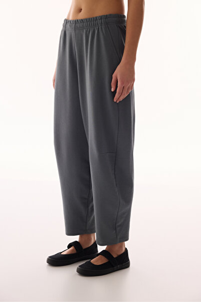 Penti Gray Cotton Balloon High Waist Sweatpants