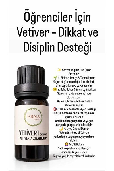Mina Souvenir VETİVERT YAĞI -ÖĞRENCİLER İÇİN DİKKAT VE DİSİPLİN DESTEĞİ ,HUZU...