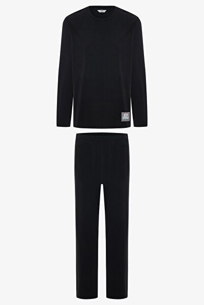 Penti Set de pijamale cu mâneci lungi pentru bărbați, antracit, oversize, con...