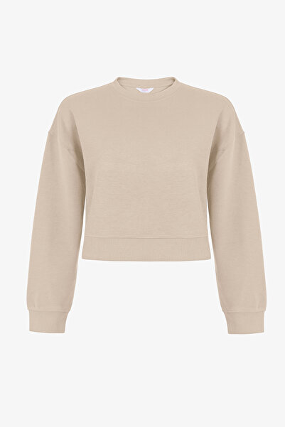 Penti Beige Silky Feel Contrast Sweatshirt