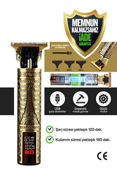 Concord Çelik Kasa Profesyonel T-bıçak Saç, Sakal, Ense, Çizim Ve Lazer Epila...