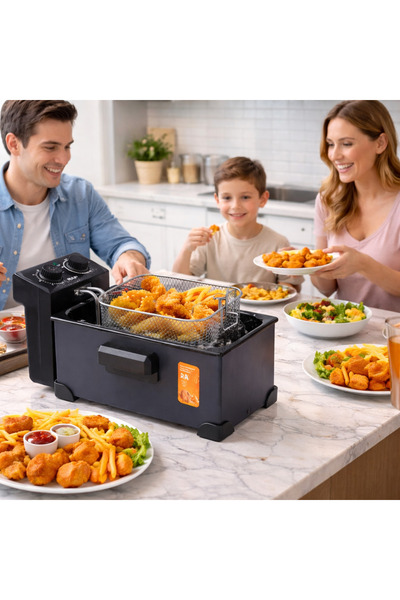 RAF Deep Fryer 2000W | 3L Electric Oil Fryer with 4-Ring Heating & Thermostat